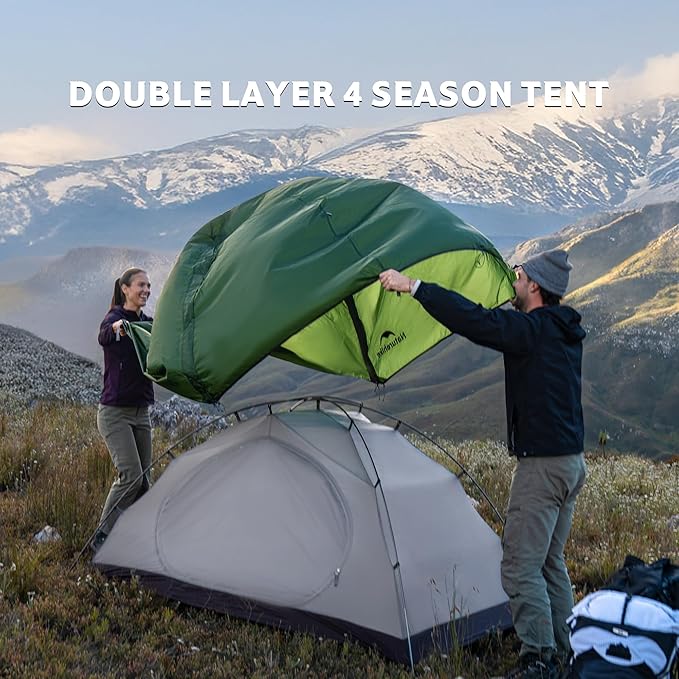 2 Person 4 Season Aluminum Luxury Family Camping Tent Outdoor Waterproof Ultralight Winter Tent