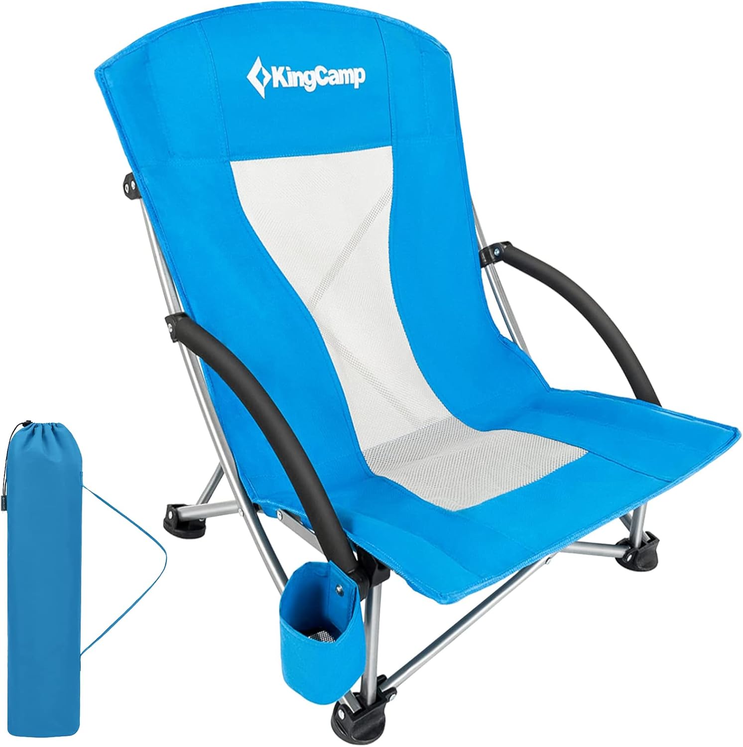 Folding Camping Chair Portable Lightweight Backpacking Chair with Cup Holder and Carry Bag