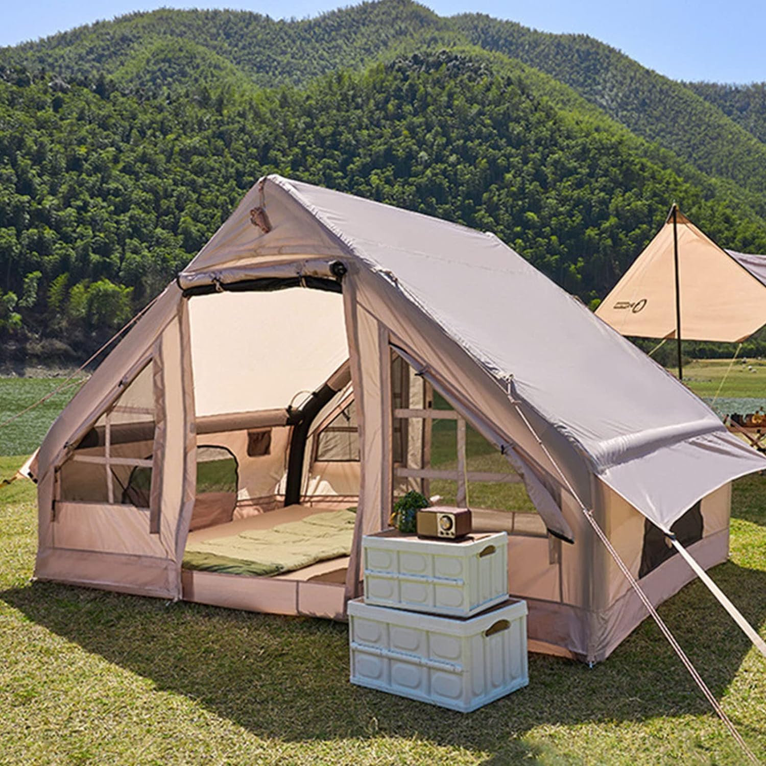 Durable Windproof Waterproof Four Season Portable Family Inflatable Tent for Family Camping