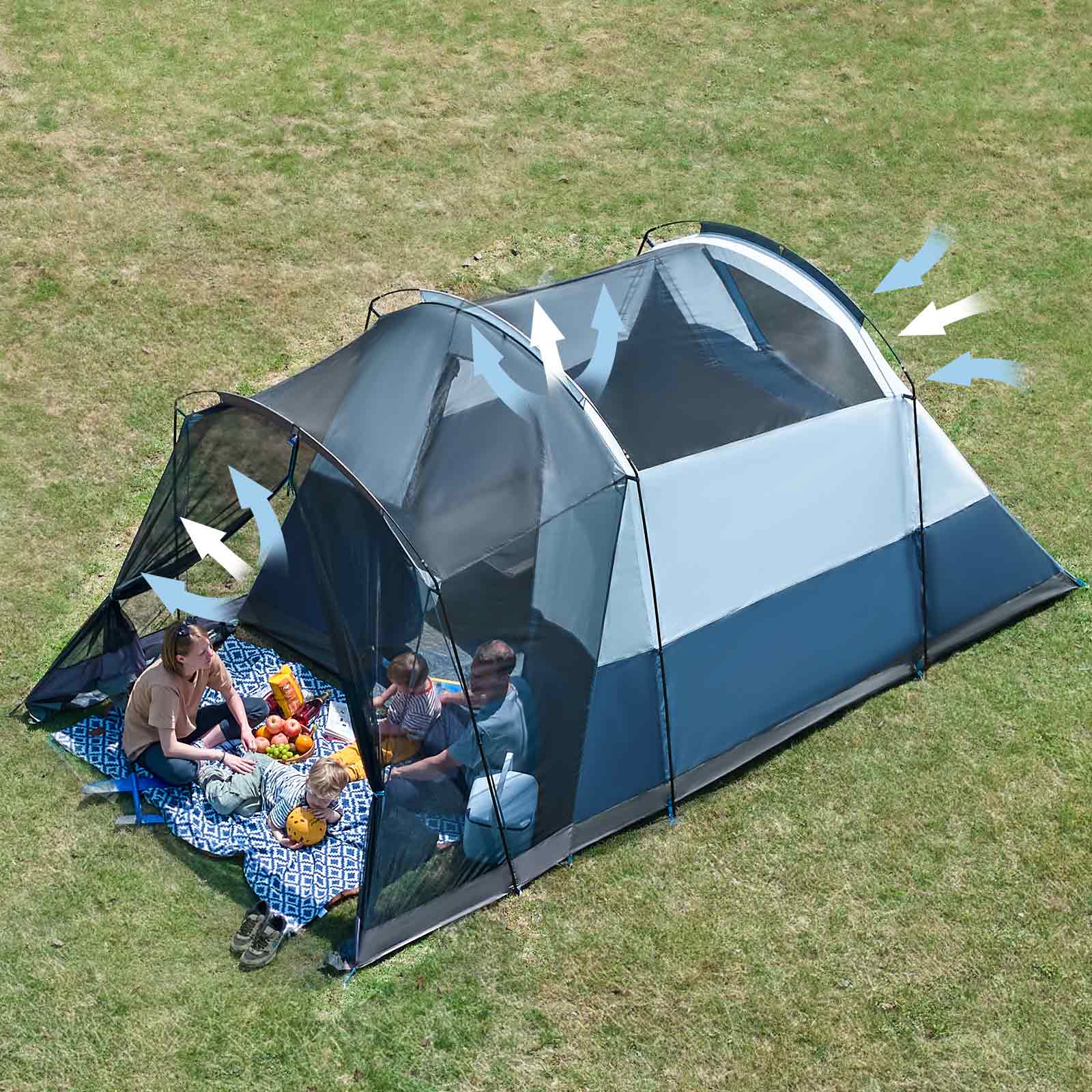 Oem Outdoor Expedition Professional Most Comfortable Portable Large Tent 6 Person Camping