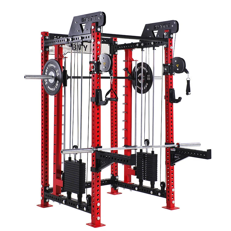 Functional Trainer Squat Rack with Weight Stack Power Cage Gym Equipment