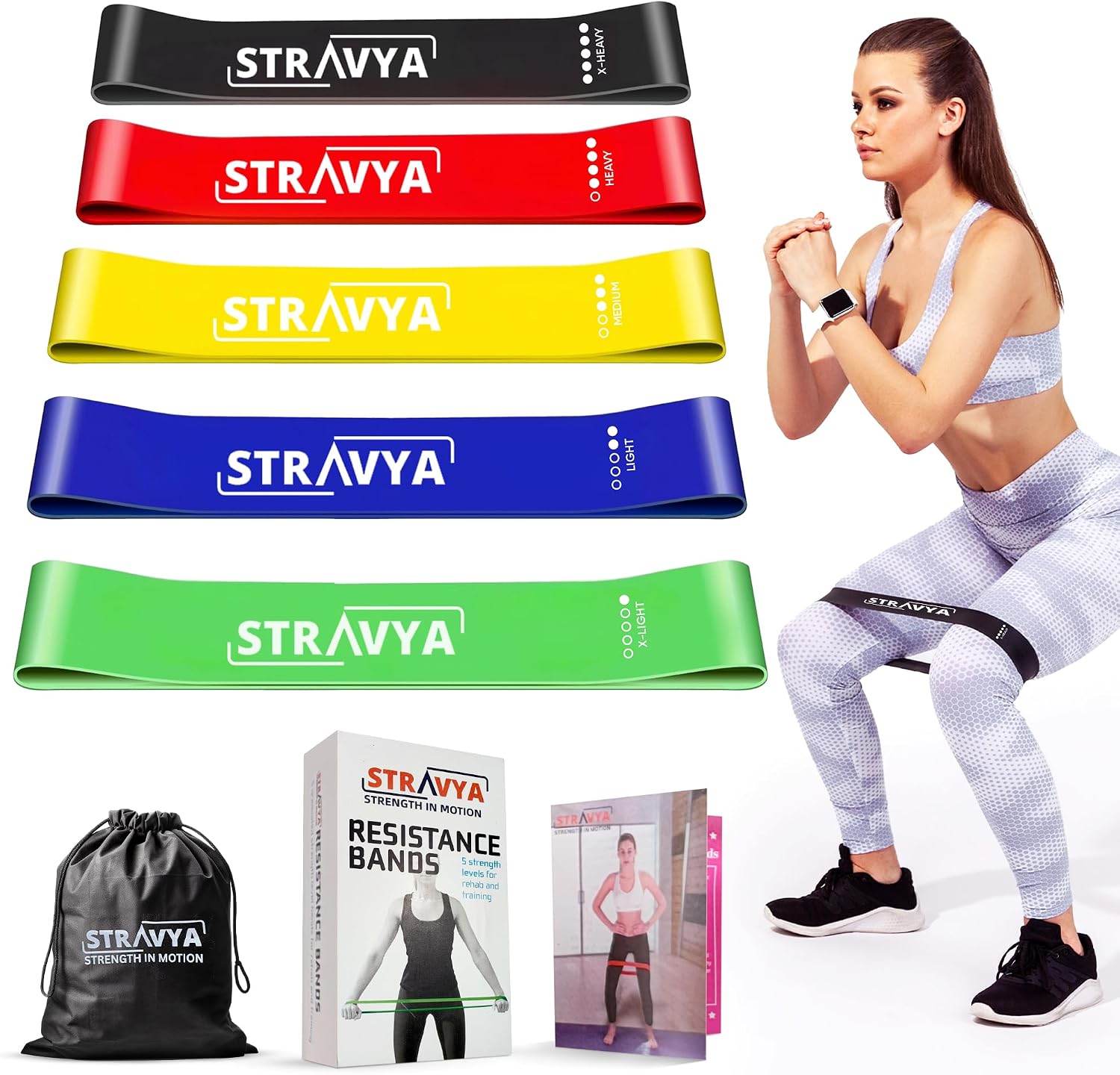 Resistance Bands Set 5 Levels Exercise Bands Home Fitness Equipment Yoga Pilates