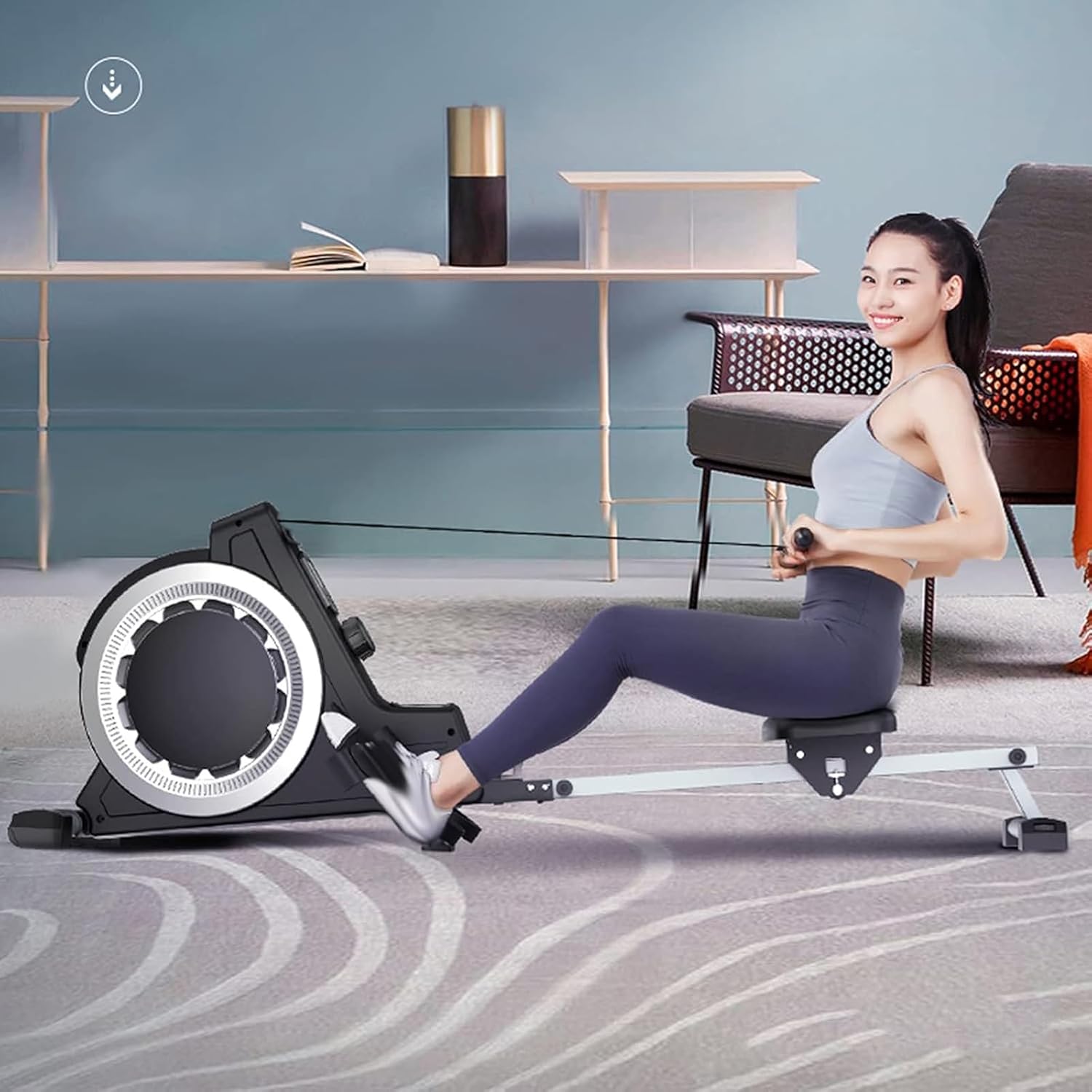 Magnetic Rowing Machine Foldable Home Gym Rower with LCD Monitor