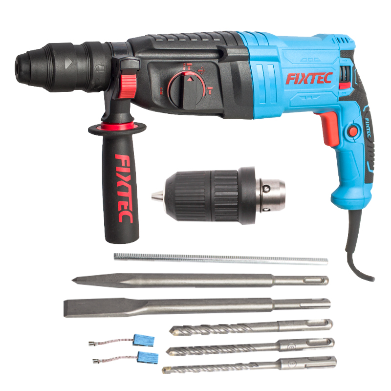 FIXTEC Rotary Hammer 26mm SDS Plus 800W Electric Hammer Drill Industrial Tool