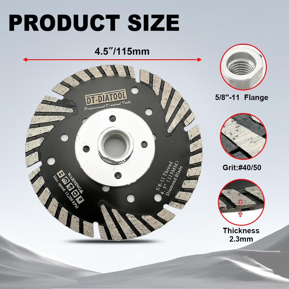 FUTURE Diamond Cutting Disc 4.5 Inch Turbo Diamond Saw Blade Granite Concrete