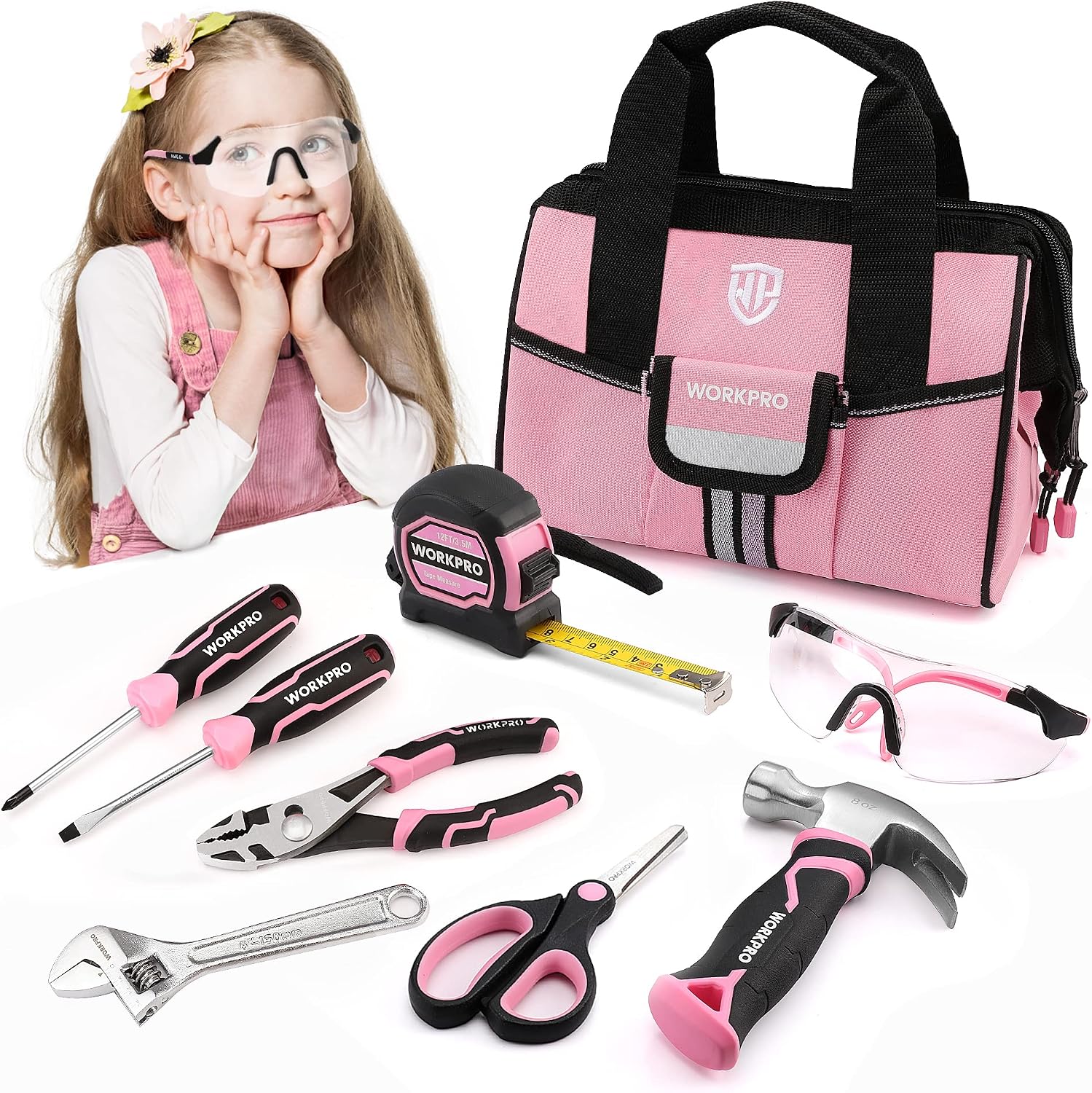 WOKIN 9 Piece Hand Tools Set Household Repair Tool Kit with Storage Bag