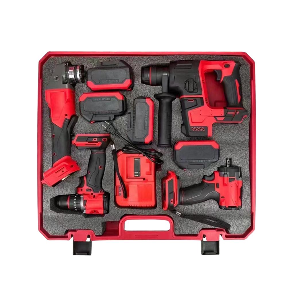 NANWEI 20V 6 Piece Cordless Tool Combo Kit Drill Impact Wrench Grinder Saw
