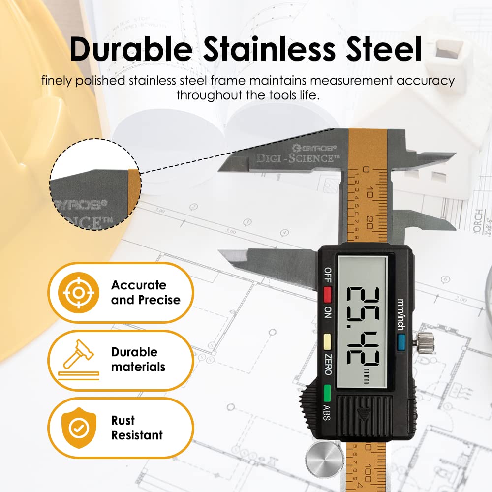 SCTools Digital Caliper 6 Inch Stainless Steel Vernier Caliper Measuring Tool