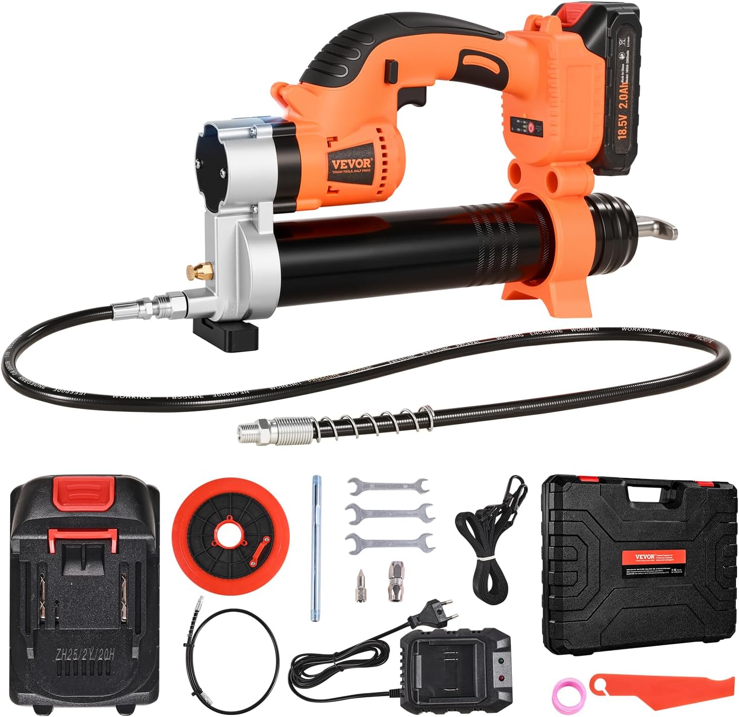 SUNTEC 20V Cordless Grease Gun Lithium Battery Electric Grease Gun 8000PSI