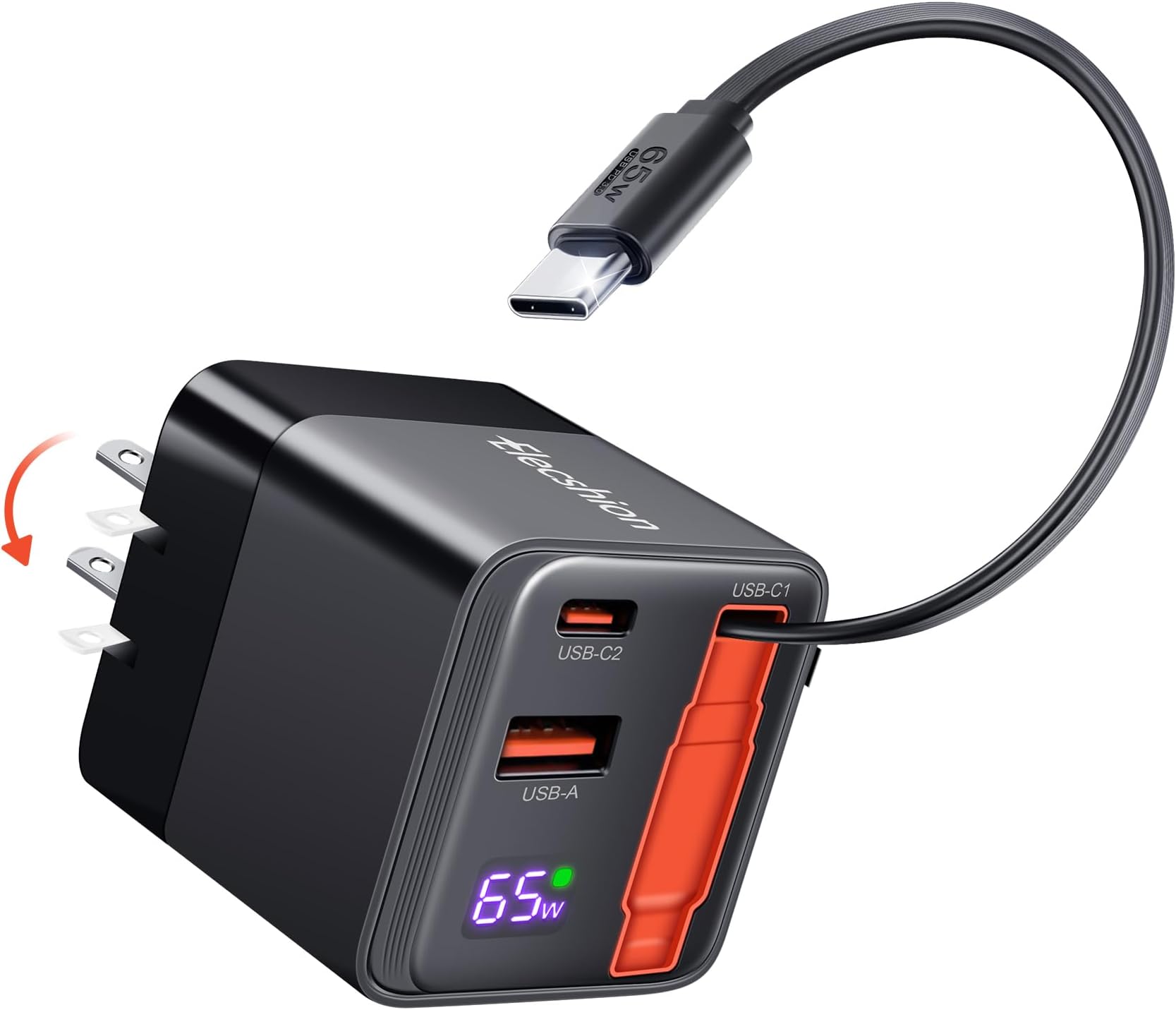 65W GaN Fast Charger USB-C Portable Charger