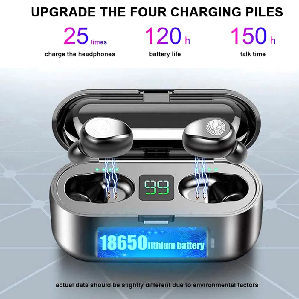 F9-34 Power Bank TWS Earbuds LED Display Touch