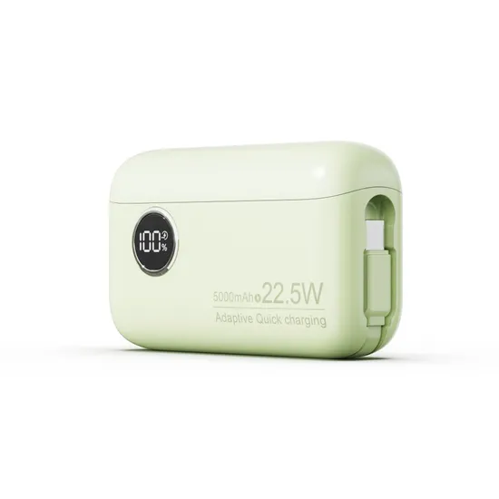 2-in-1 22.5W Fast Charging 5000mAh Power Bank with TWS Earbuds
