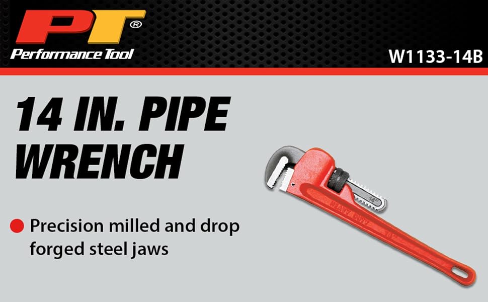 14 Inch Heavy Duty Pipe Wrench Drop Forged Steel