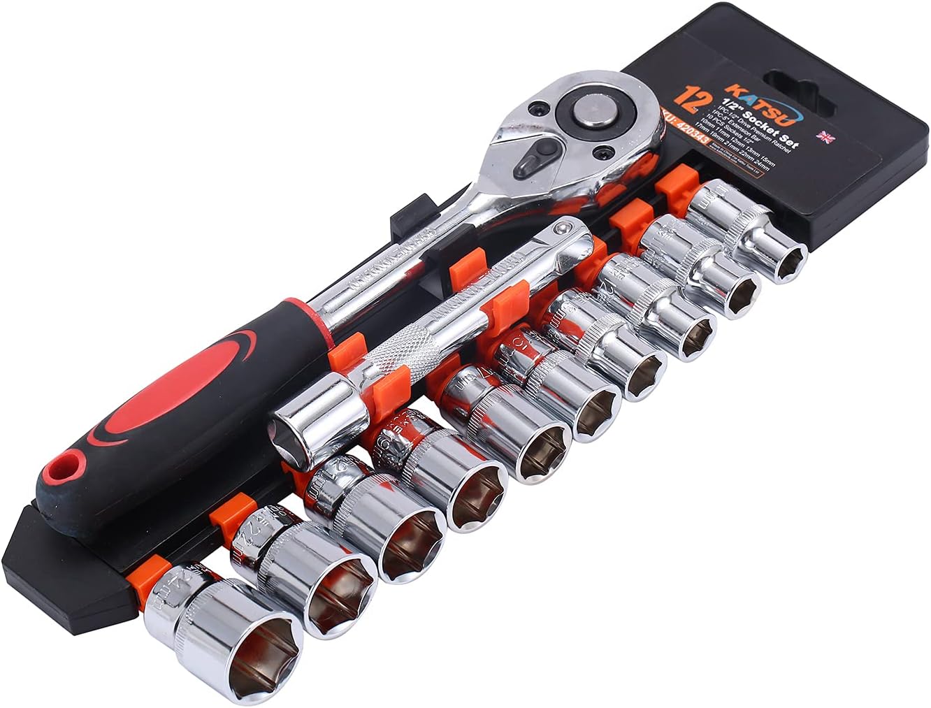1/2 Inch Drive Socket Set 24 Piece Metric 10-32mm