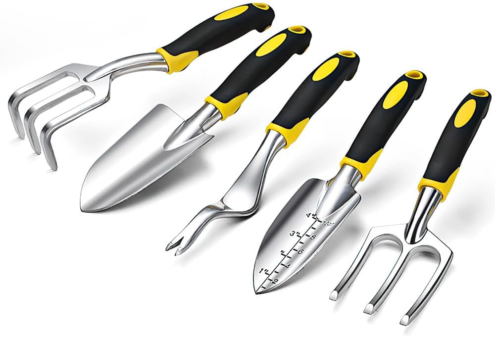 Garden Tool Set 5 Piece with Pruning Shears Trowel Rake