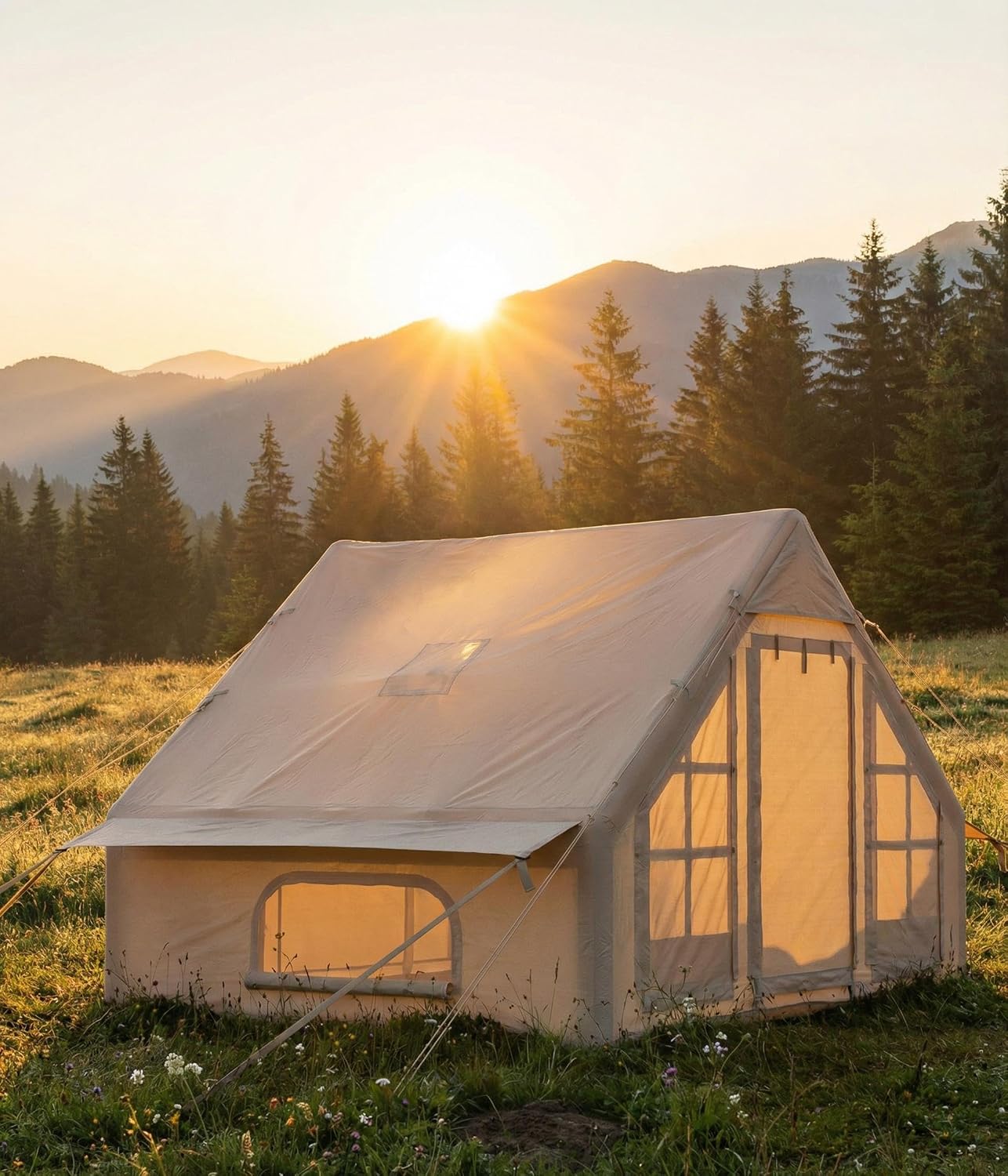 Inflatable Camping Tent 6-Person Air Tent Family Outdoor