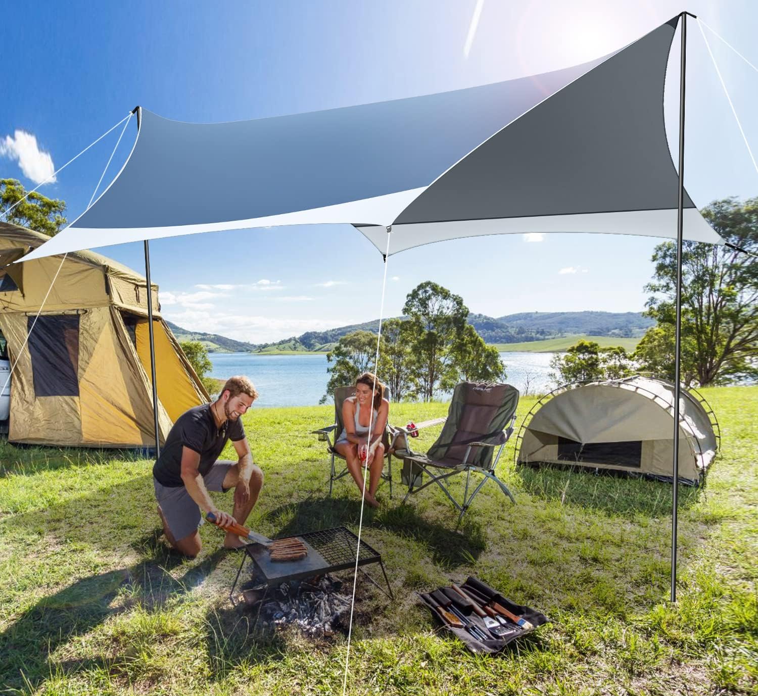 Camping Rain Shelter Waterproof Tarp Sun Shade