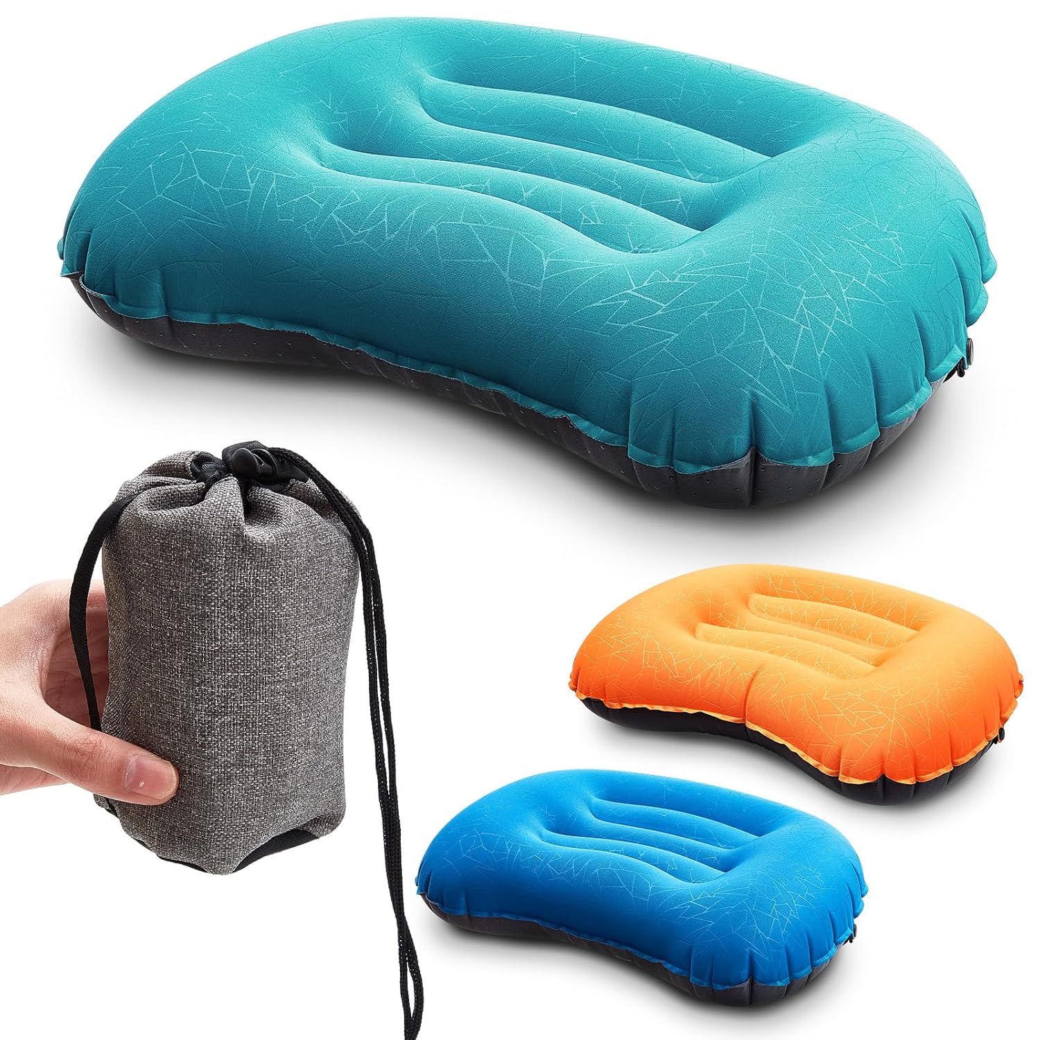 Inflatable Camping Pillow Travel Neck Support