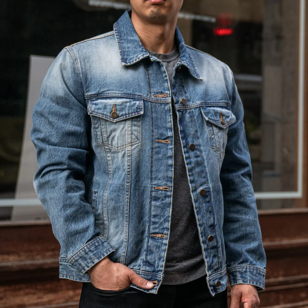 Denim Jacket Trucker Jacket Men Vintage