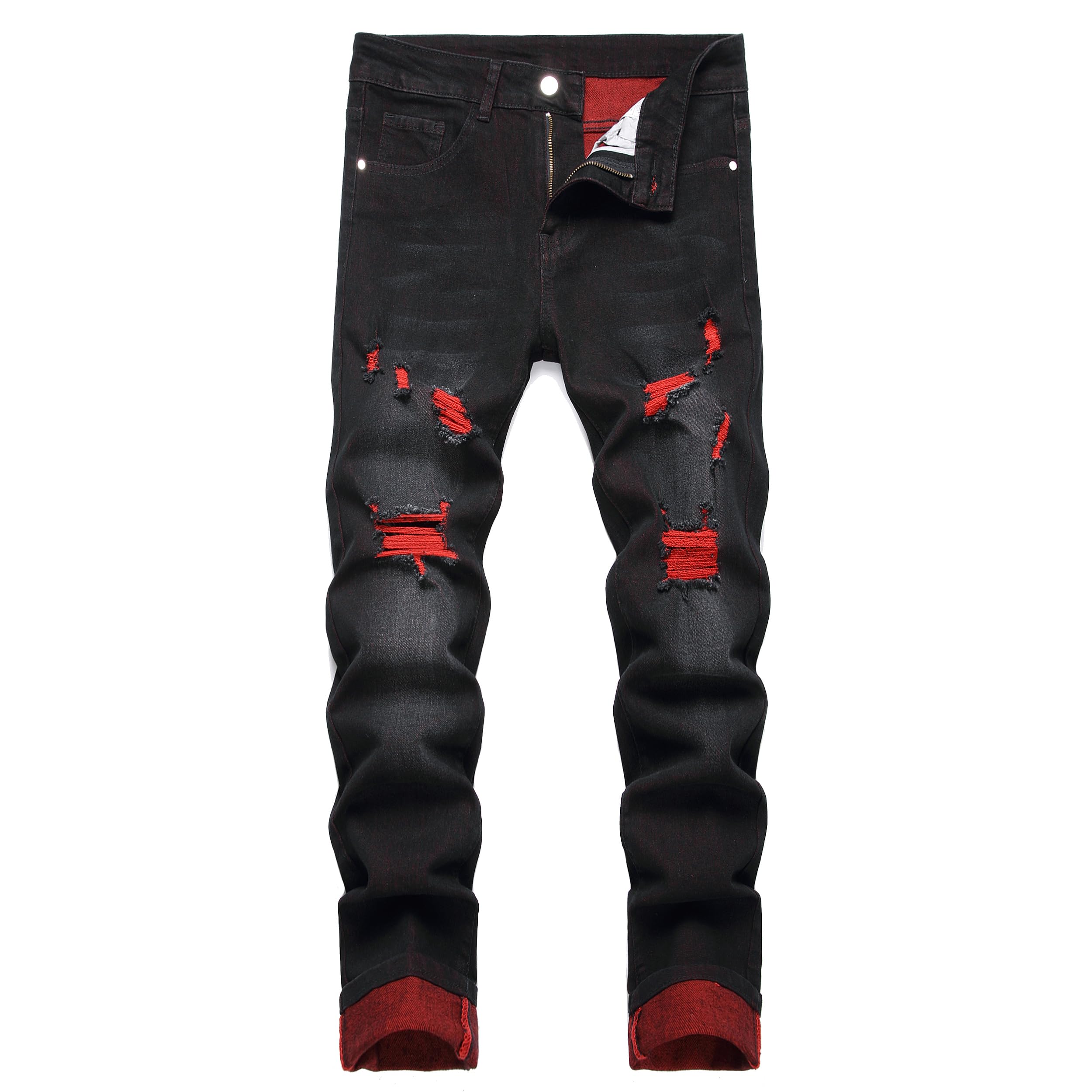 Black Jeans Men Slim Fit Stretch Denim