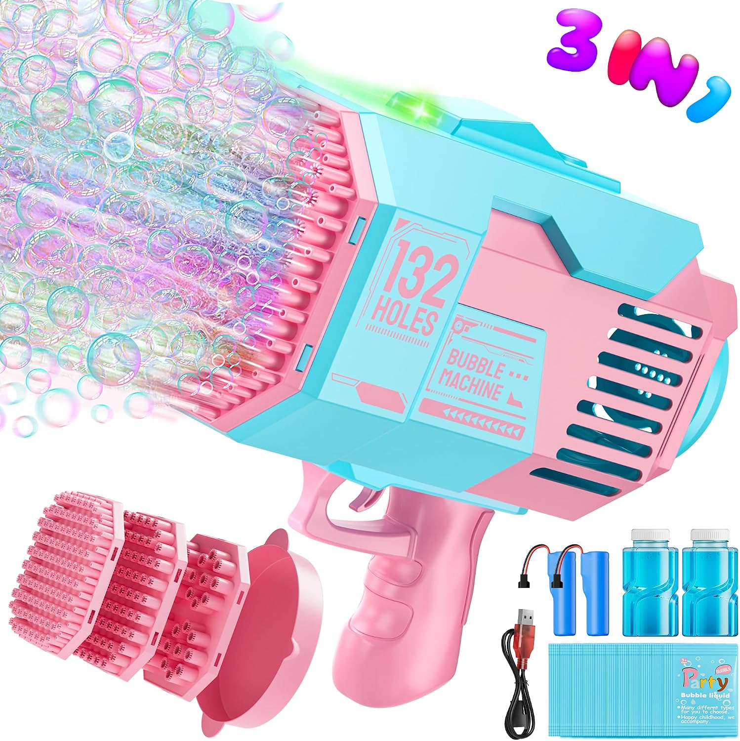 3 in 1 Bubble Machine Gun for Kids