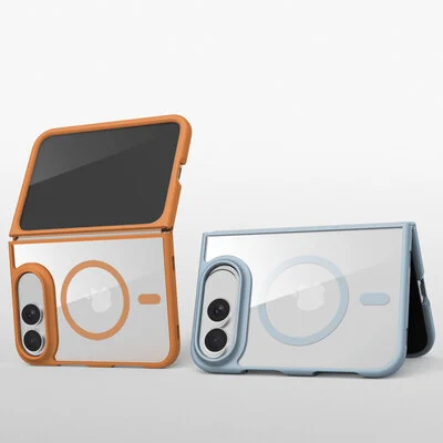 Hybrid Magnetic Case for iPhone 18 Duo Fold, Transparent Hard PC Back, Flexible TPU Bumper