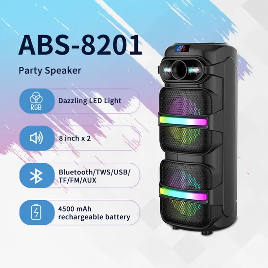 High Power Party Bluetooth Speaker Loud Sound RGB for Outdoor Events