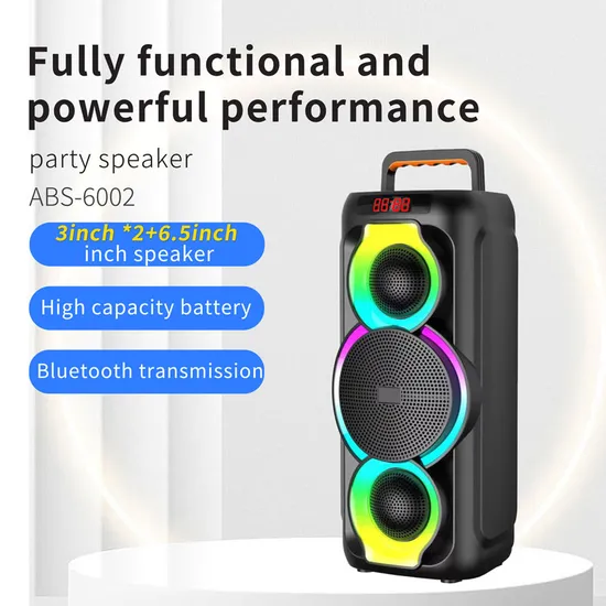 ABS6002 Portable Party Wireless Bluetooth Karaoke Speaker with Mic RGB Light